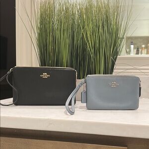 Coach Black and Light Blue Wristlet Duo